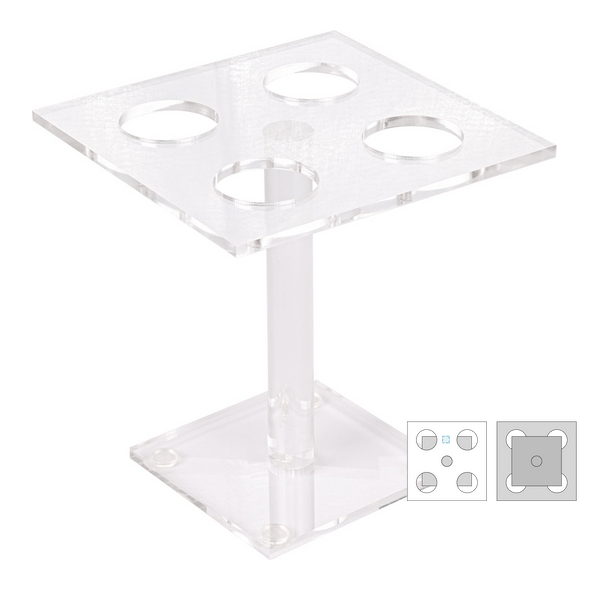 Dispenser for 4 Cones Small Transparent Acrylic